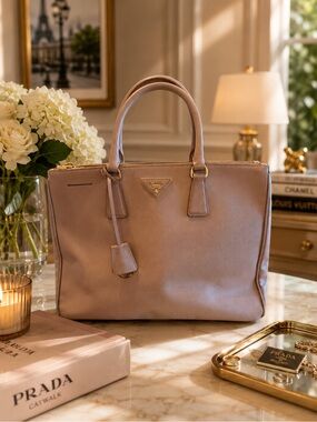 Prada Galleria  Leather Satchel in Dusty Rose